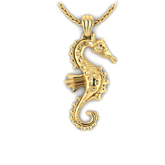 Seahorse Pendant Nugget Ring  3D Print Model