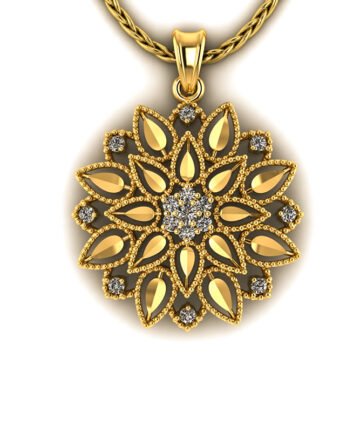 Stone Flower Pendant_3D Print Model