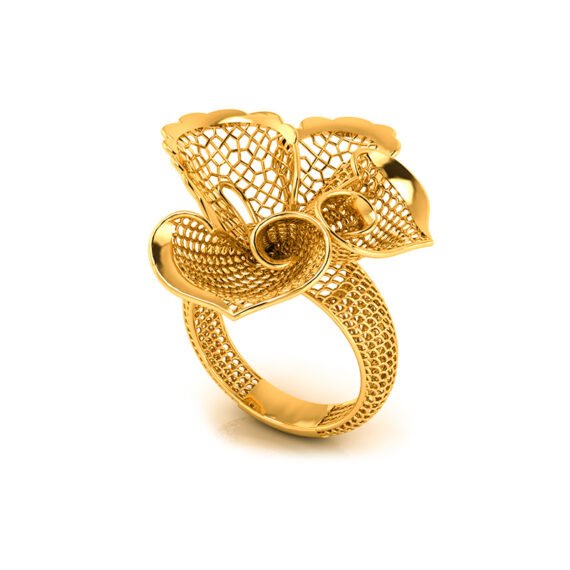 Women Spiral Jali Ring Nugget Ring  3D Print Model