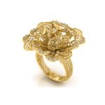 Women Stone Spiral Jali Ring Nugget Ring  3D Print Model