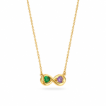 Gold Infinity Symbol Pendant With Color Stones